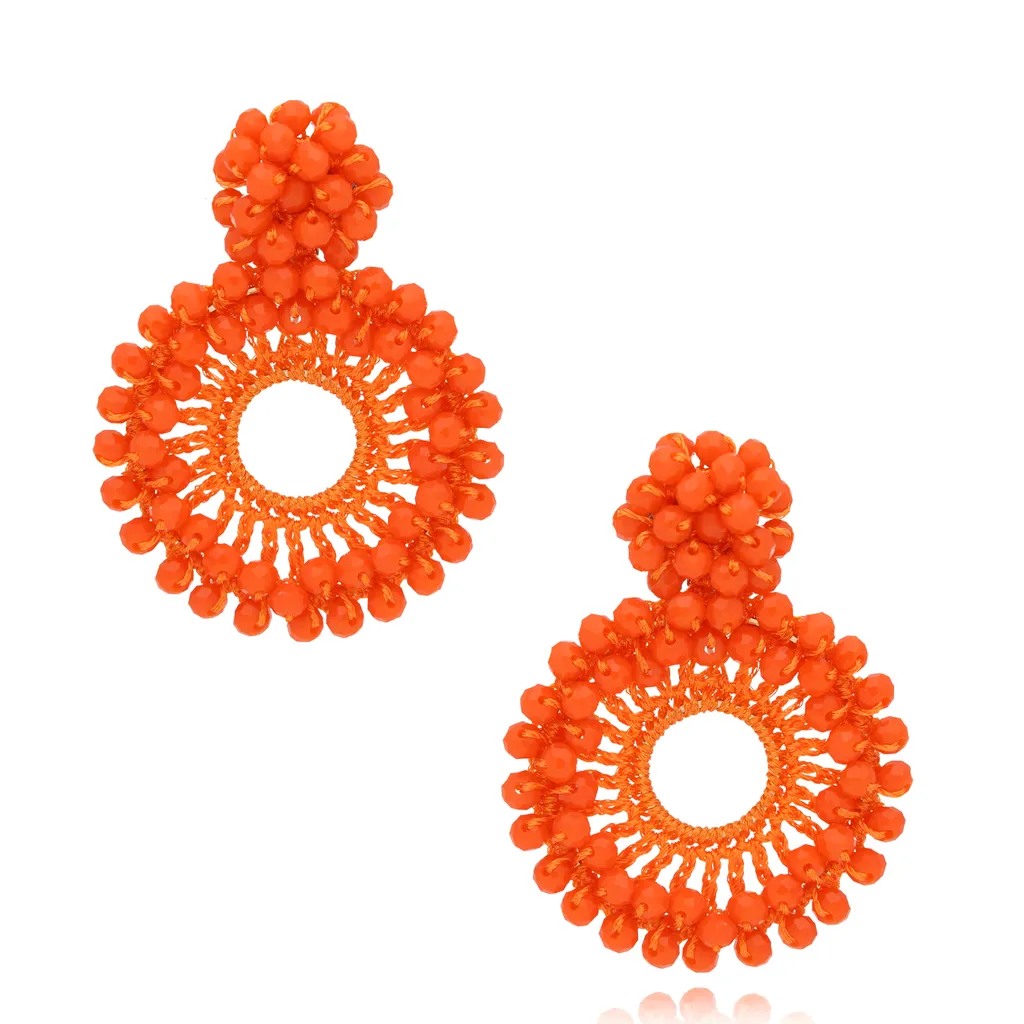 Kolczyki z kryształkami pomarańczowe Luminous