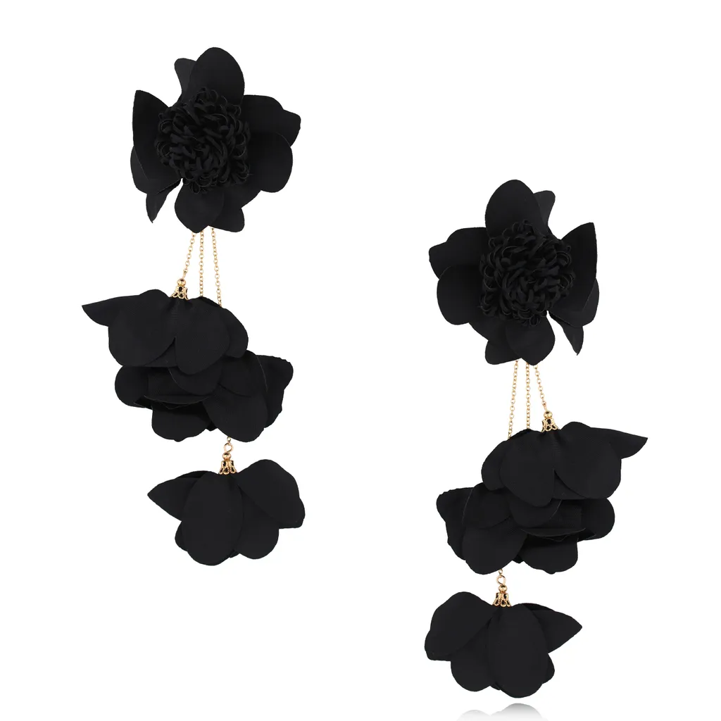 Kolczyki czarne z satyny Daffodil 