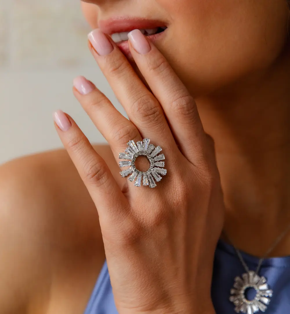 Pierścionek srebrny z kryształkami Samantha PSS0206