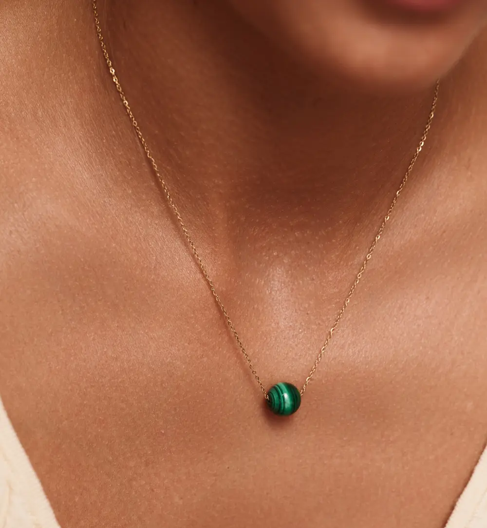 Naszyjnik z malachitem NLB0347