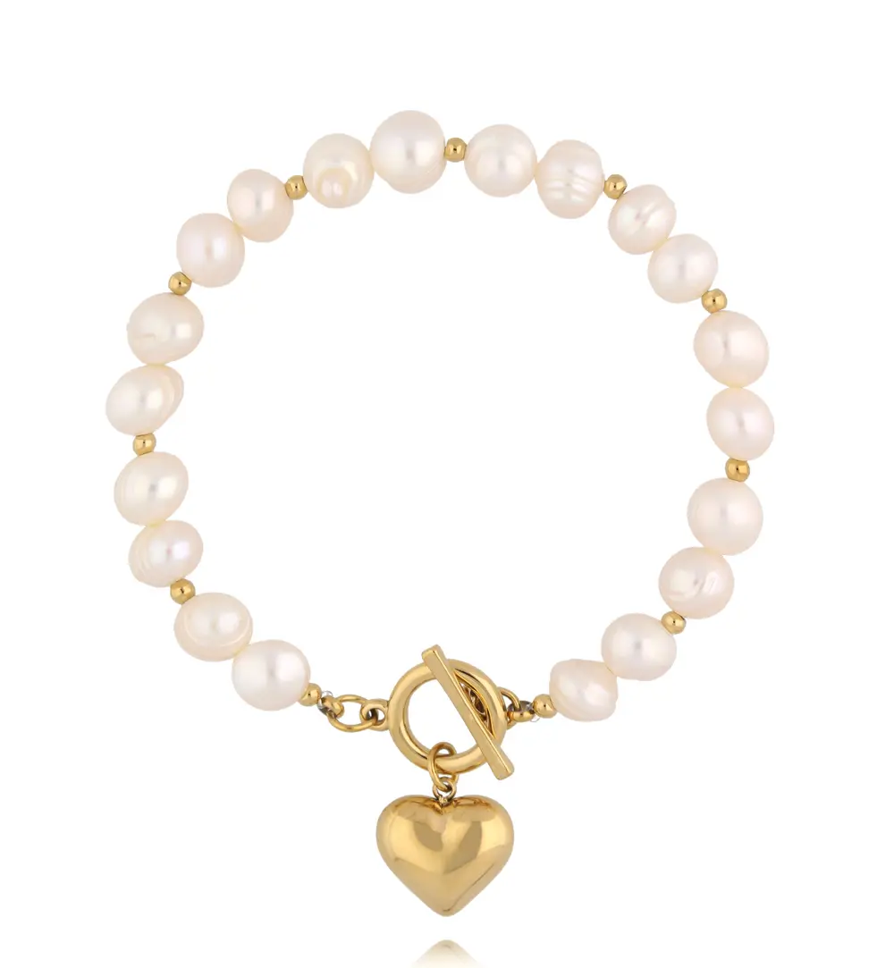 Bransoletka z pereł z sercem BPE0152