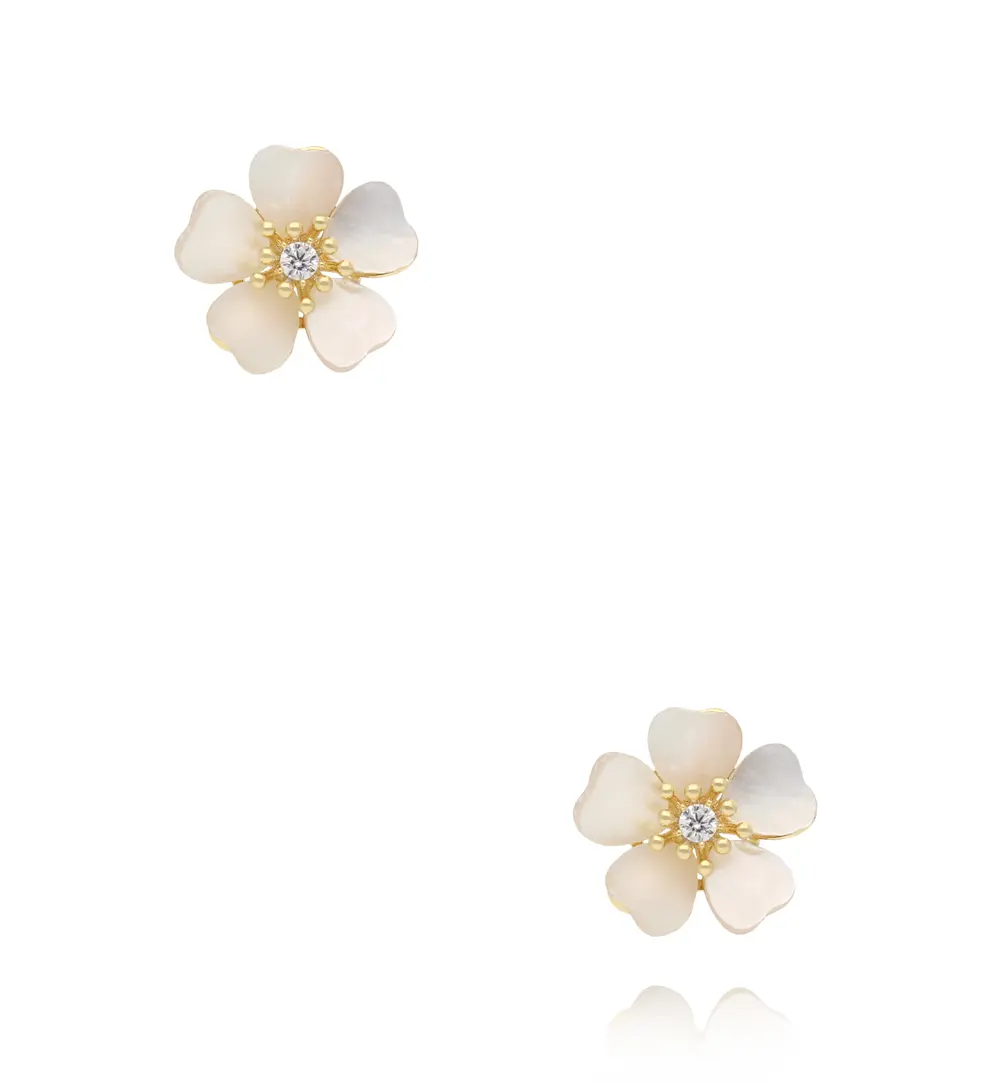 Kolczyki w kształcie kwiatów z masy perłowej KSS2128