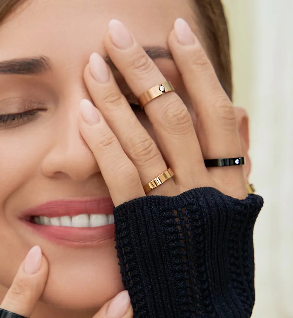 Obrączka złota z cyrkonią Nantes PSA0722