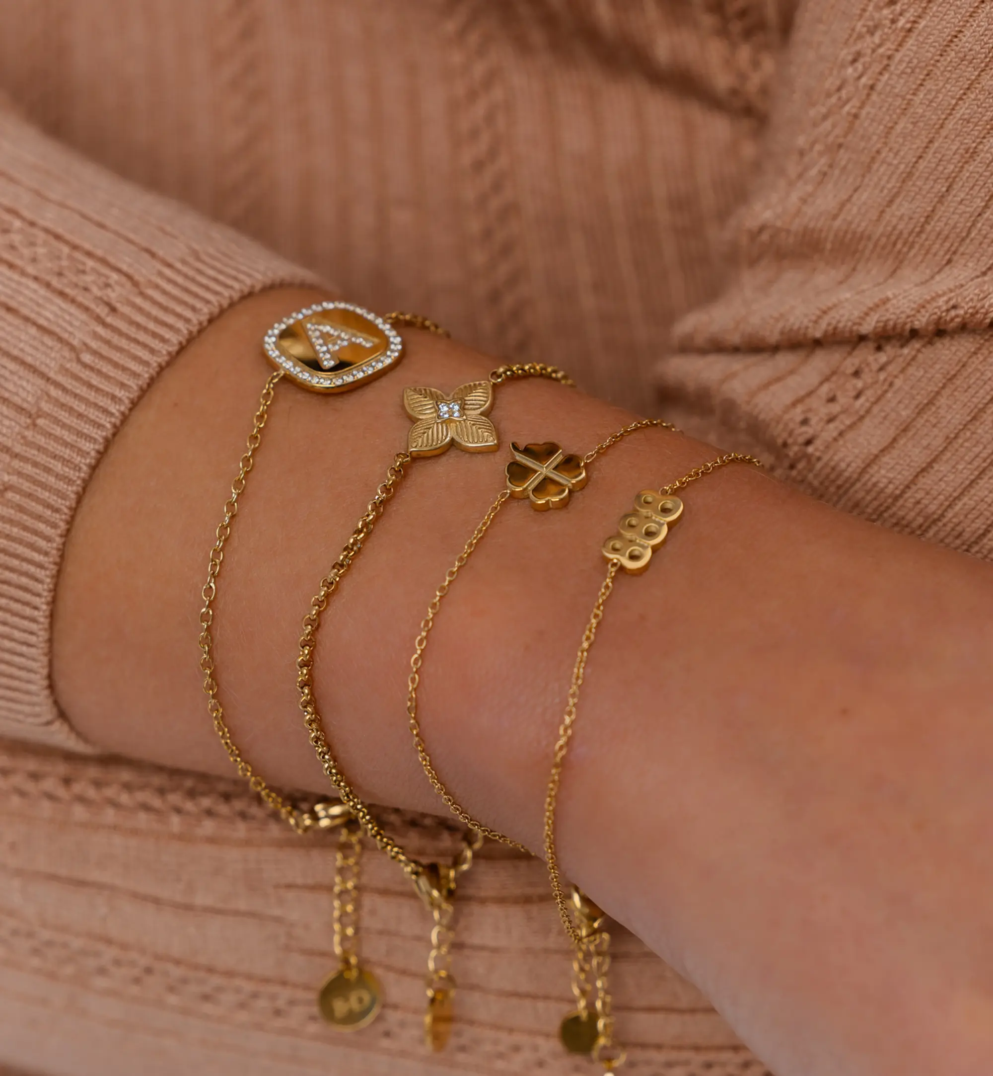 Bransoletka z koniczynką złota BSA0835