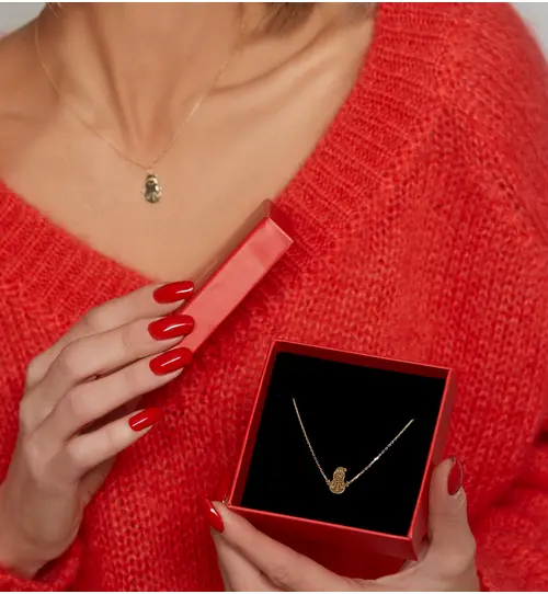 Naszyjnik pozłacany z bałwankiem Cute Snowman NSE0128