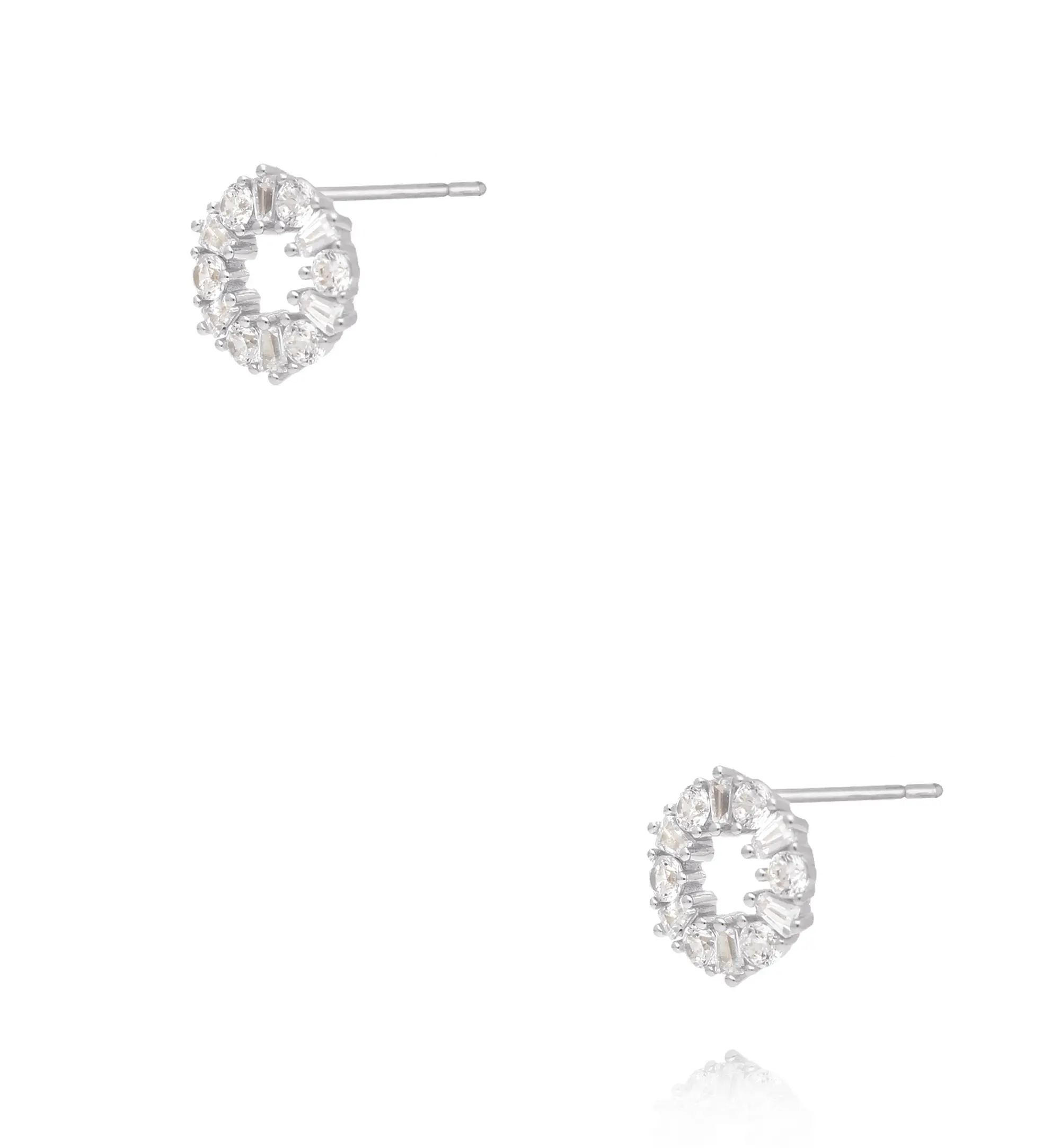 Kolczyki koła cyrkonie, srebrne KCA0175