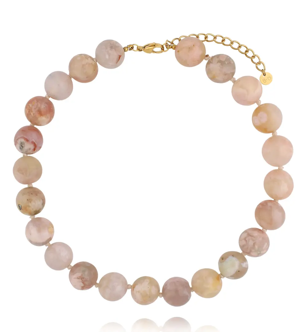 Naszyjnik z agatów w odcieniach cappuccino NPA1536