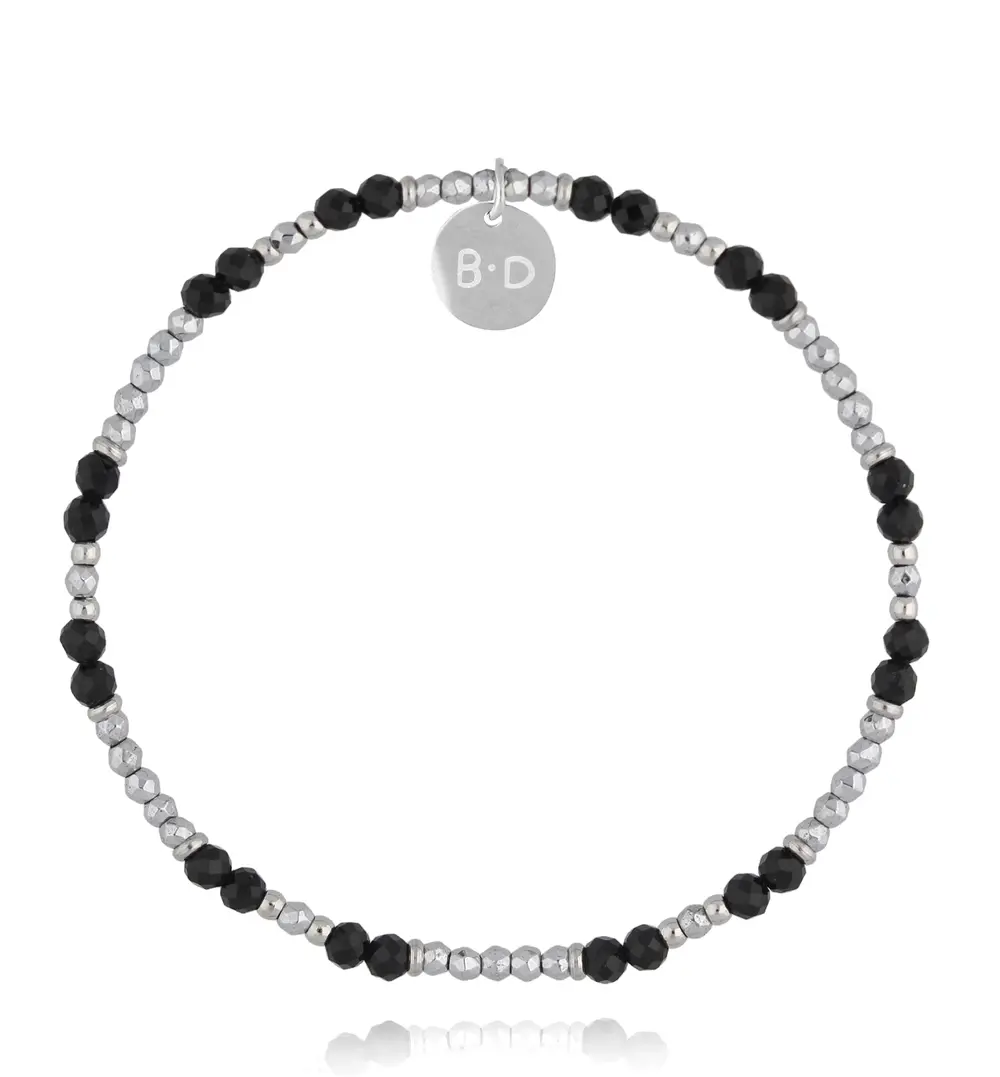 Bransoletka czarno srebrna BTW3251