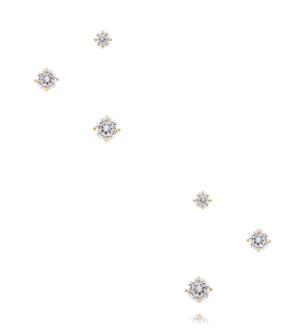 Zestaw kolczyków złotych – klasyczne cyrkonie KCA0192