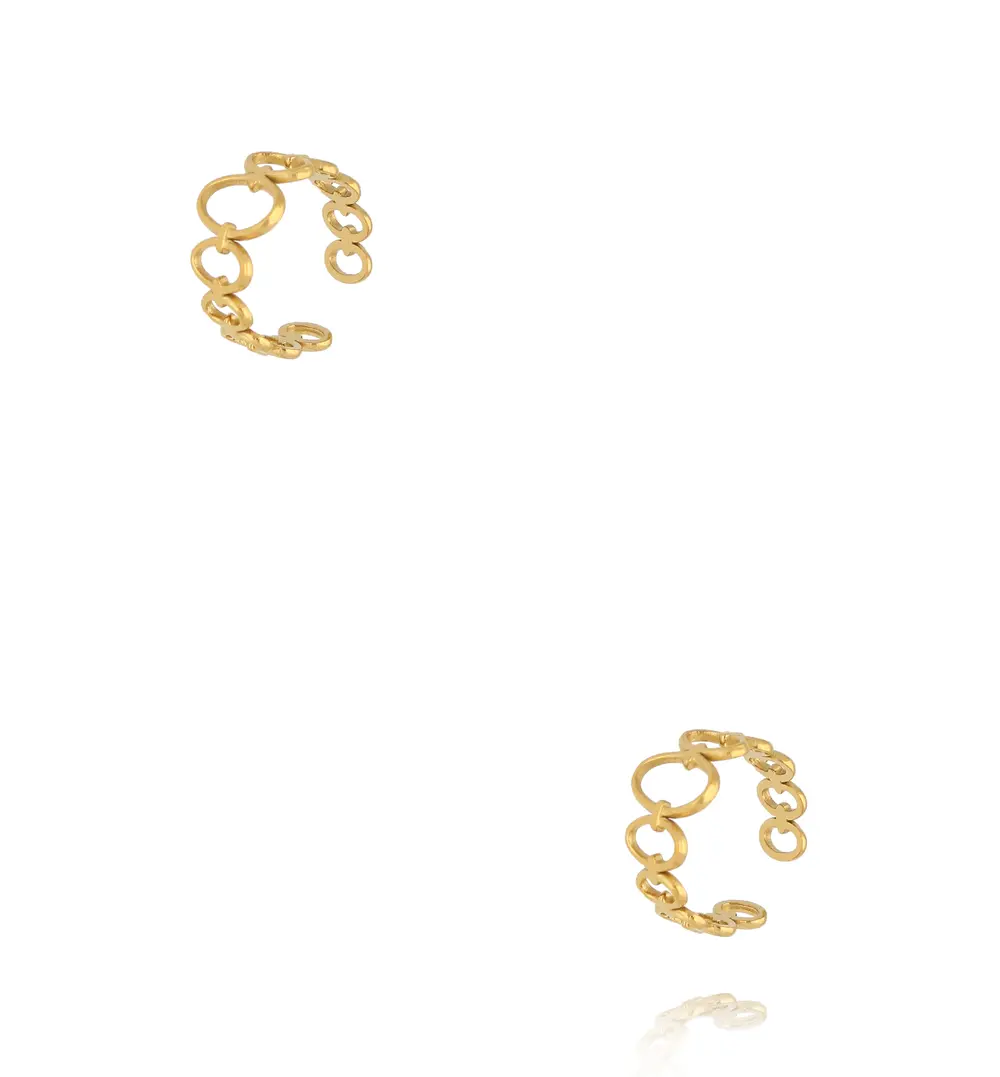 Nausznice złote z okrągłymi motywami KSY0584