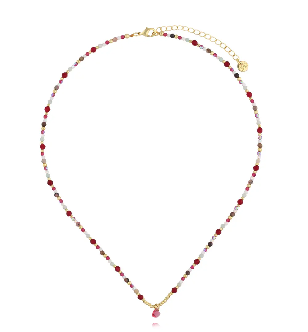 Naszyjnik kolorowy z sercem NSC0509