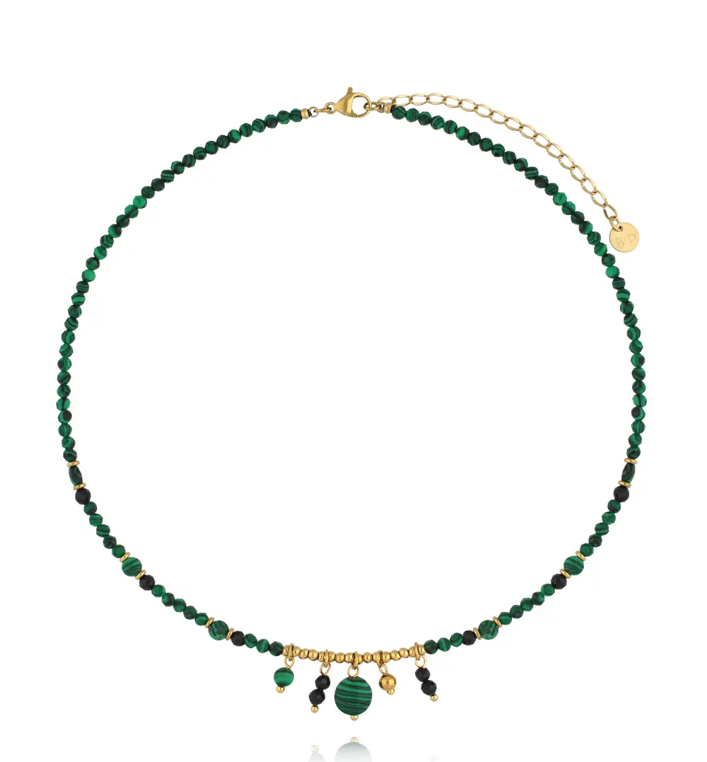 Naszyjnik zielony z zawieszkami NTW1544