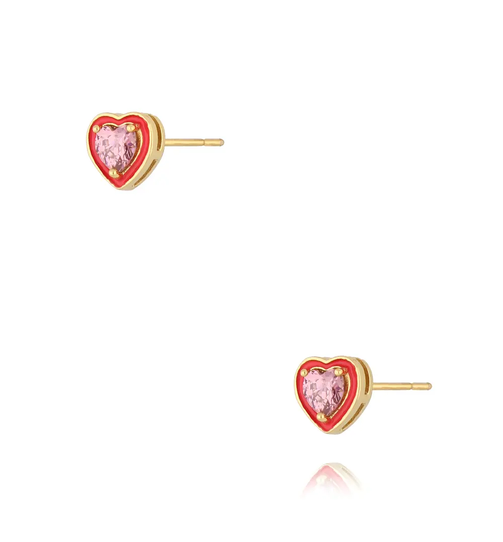 Kolczyki serca czerwone z kryształkami Eternal Embrace KFA0082
