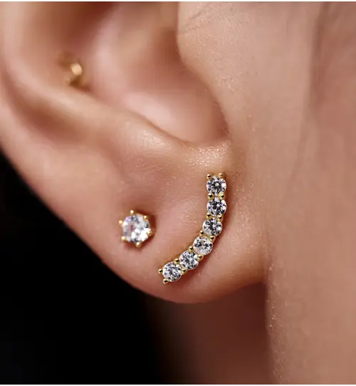 Zestaw kolczyków pozłacanych z cyrkoniami KLT0052