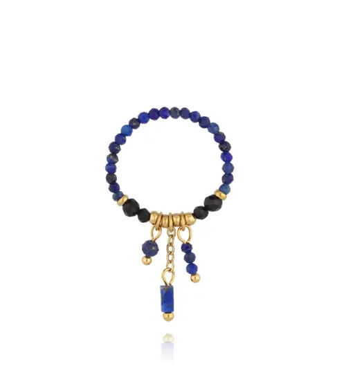 Pierścionek elastyczny z lapisami PTW0593