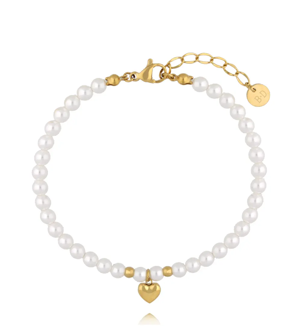 Bransoletka z perełkami Gold Heart BPE0165